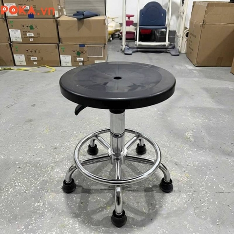 Ghế chống tĩnh điện mặt nhựa, có vành, nâng hạ cao 43 lên 55cm GTD-X10