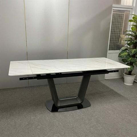 Bàn ăn thông minh rút 2 đầu (1.6m - 2m4) khung inox BA-R1624-11