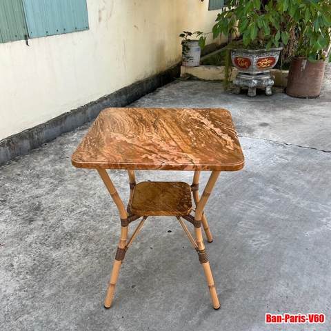 Bàn nhôm Fansipan Paris 01 vuông 60x60cm vân đá