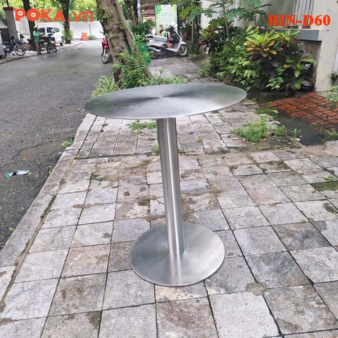 Bàn cafe inox 304 mặt D60cm BIN-D60