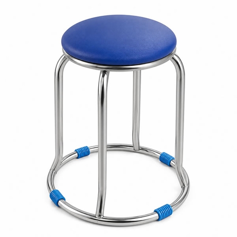 Ghế đôn inox tròn cao 45cm bọc nệm GDN-INT-H45