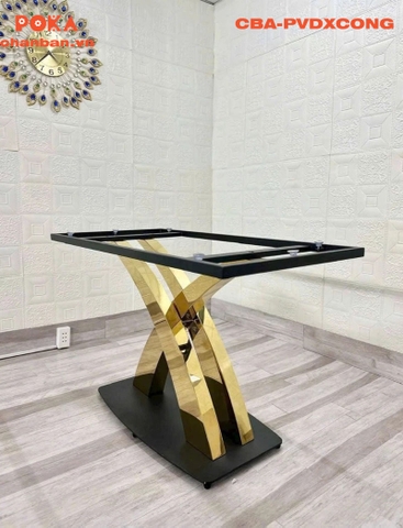 Chân bàn inox mạ chữ X cong CBA-PVDXCONG