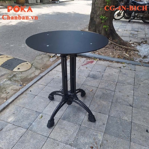 Chân bàn gang đúc mặt bích sắt tròn CG-4N-BICH