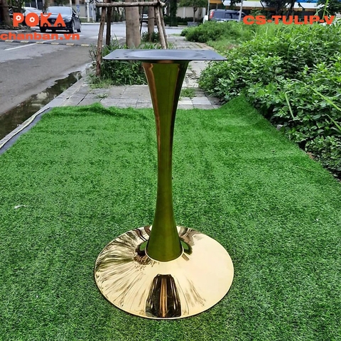Chân bàn cafe sắt tulip mạ vàng CS-TULIP-V