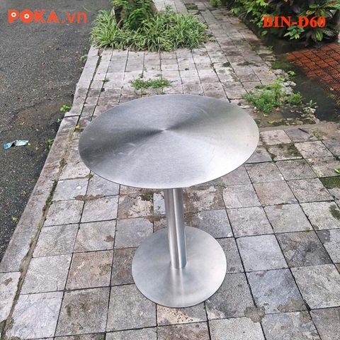 Bàn cafe inox 304 mặt D60cm BIN-D60