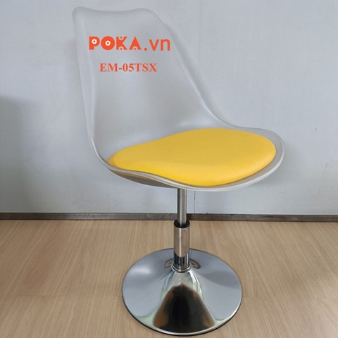 Ghế Eames trong suốt xoay mặt đệm đế mâm cố định EM-05TSX