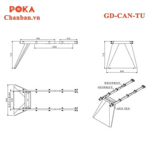 Chân bàn Giám Đốc GD-CAN-TU