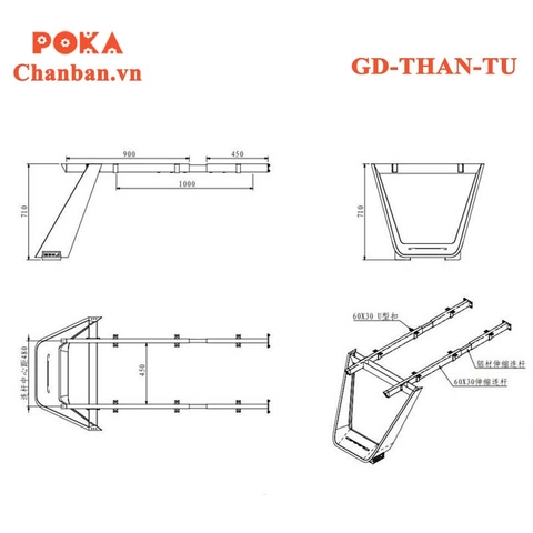 Chân bàn Giám Đốc GD-THAN-TU