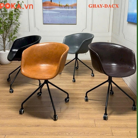 Ghế Hay Da chân Sắt Bánh Xe GHAY-DACX