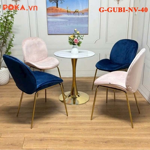 Ghế Gubi nỉ nhung chân mạ vàng G-GUBI-NV-40