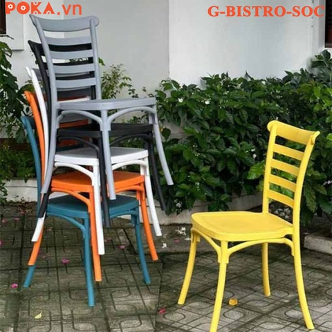 Ghế BISTRO lưng sọc ngang Nhựa Đúc Nhập Khẩu G-BISTRO-SOC Ghế BISTRO lưng sọc ngang Nhựa Đúc Nhập Khẩu G-BISTRO-SOC