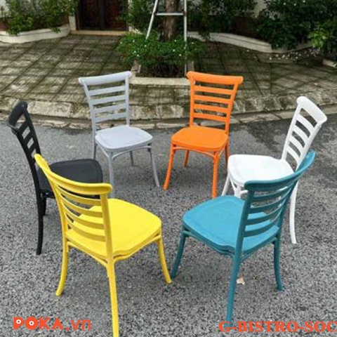 Ghế BISTRO lưng sọc ngang Nhựa Đúc Nhập Khẩu G-BISTRO-SOC
