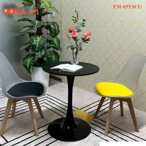 Ghế Eames trong suốt mặt đệm chân gỗ EM-05TSCG