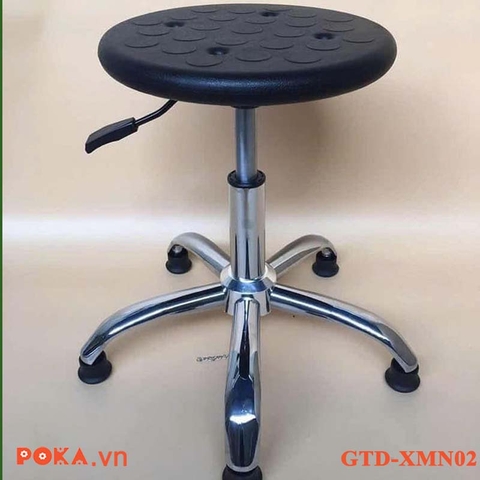 Ghế chống tĩnh điện đôn xoay chân sắt mạ crom mặt nhựa phòng sạch, phòng Lab GTD-XMN02