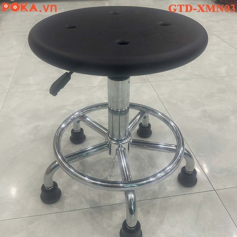 Ghế chống tĩnh điện không tựa chân sắt mạ crom mặt nhựa phòng sạch, phòng Lab GTD-XMN03