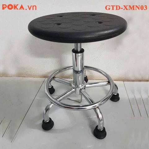 Ghế chống tĩnh điện không tựa chân sắt mạ crom mặt nhựa phòng sạch, phòng Lab GTD-XMN03