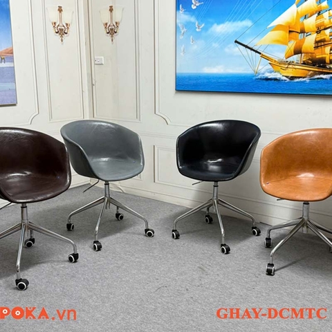 Ghế HAY DA chân thép mạ tăng chỉnh (46-56cm) GHAY-DATC