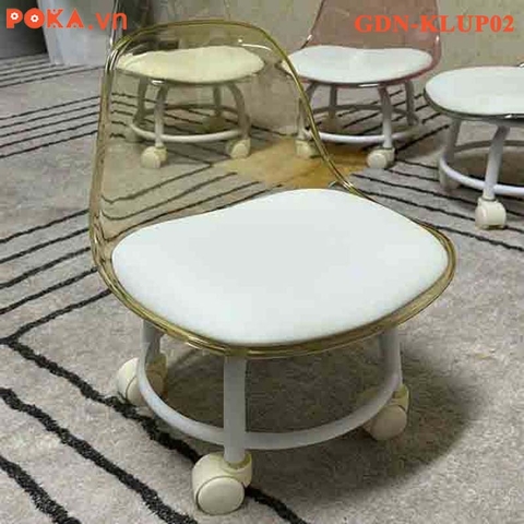 Ghế Đôn nhựa Klarup trong suốt chân xoay GDN-KLUP02