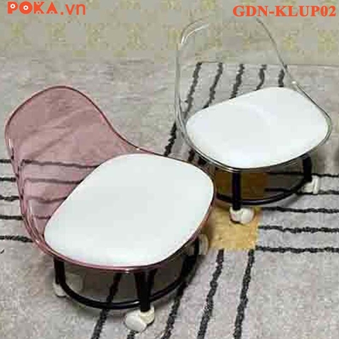 Ghế Đôn nhựa Klarup trong suốt chân xoay GDN-KLUP02
