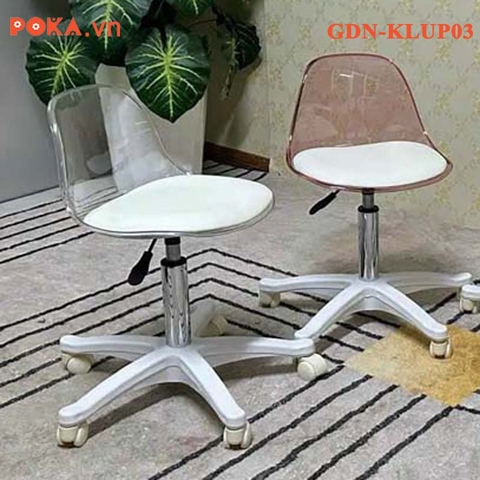 Ghế Đôn nhựa Klarup trong suốt tăng chỉnh chân bánh xe GDN-KLUP03 Ghế Đôn nhựa Klarup trong suốt tăng chỉnh chân bánh xe GDN-KLUP03