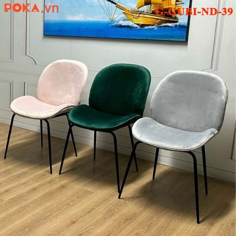 Ghế Gubi nỉ nhung chân đen G-GUBI-ND-39