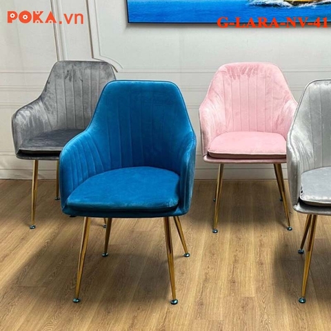 Ghế LARA nỉ nhung chân mạ vàng G-LARA-NV-41
