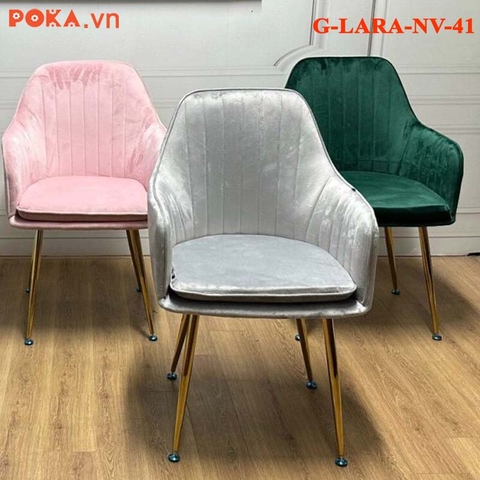 Ghế LARA nỉ nhung chân mạ vàng G-LARA-NV-41