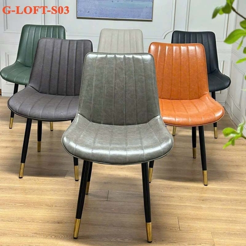 Ghế Ăn LOFT Sọc Da Nhập Khẩu G-LOFT-S03