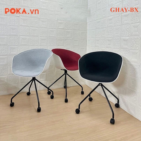 Ghế Hay Đệm Bọc Vải Bố Chân Sắt Bánh Xe GHAY-BX