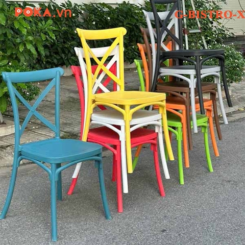 Ghế BISTRO lưng X Nhựa Đúc Nhập Khẩu G-BISTRO-X