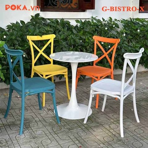 Ghế BISTRO lưng X Nhựa Đúc Nhập Khẩu G-BISTRO-X Ghế BISTRO lưng X Nhựa Đúc Nhập Khẩu G-BISTRO-X
