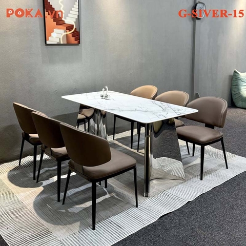 Ghế Ăn da nhập khẩu G-SIVER-15