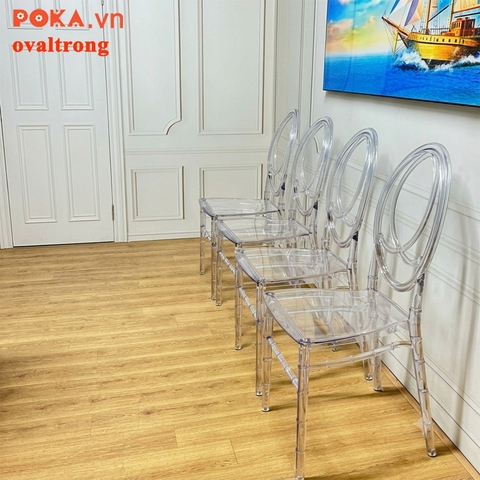 Ghế Sự Kiện Oval nhựa đúc trong suốt nhập khẩu