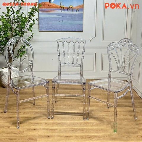 Ghế Sự Kiện QUEEN vương miện nhựa trong suốt