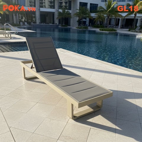 Ghế tắm nắng cao cấp nhôm lưới textilene GL18