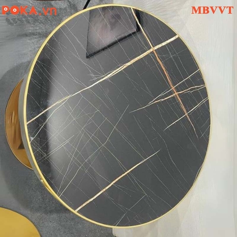 Mặt bàn tròn đá Ceramic/ mặt gỗ MDF bọc viền vàng MBVVT