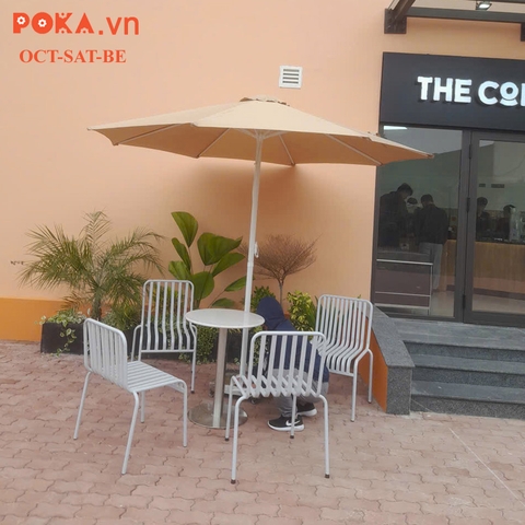 Ô dù chính tâm sắt 3m màu be