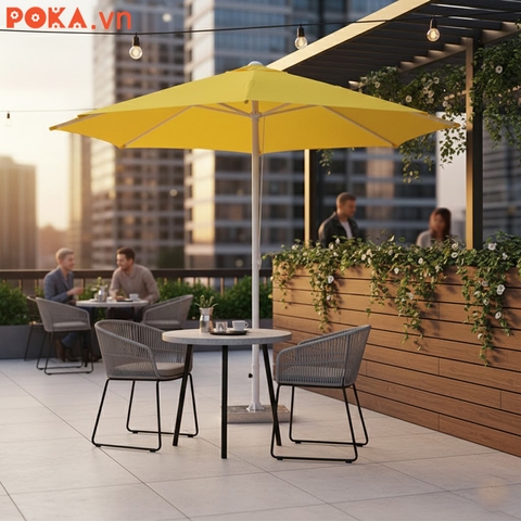 Ô dù chính tâm sắt 3m màu vàng