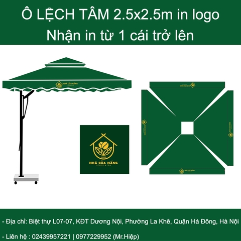 Ô dù cà phê in logo