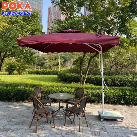 Dù lệch tâm vuông 2.5x2.5m in logo thương hiệu