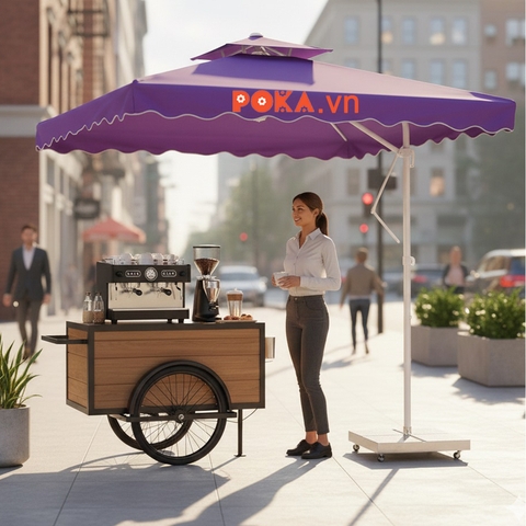 Ô dù lệch tâm vuông 2m5x2m5 màu tím