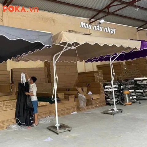 Ô dù lệch tâm vuông 2m5x2m5 màu be