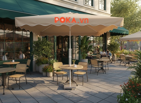 Ô dù lệch tâm vuông 2m5x2m5 màu be