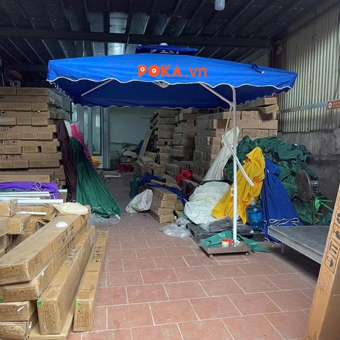 Ô dù lệch tâm vuông 2m5x2m5 màu xanh nước biển