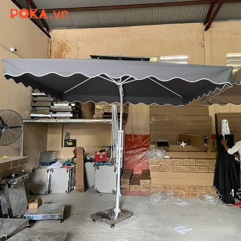 Ô dù lệch tâm vuông 2m5x2m5 màu ghi xám