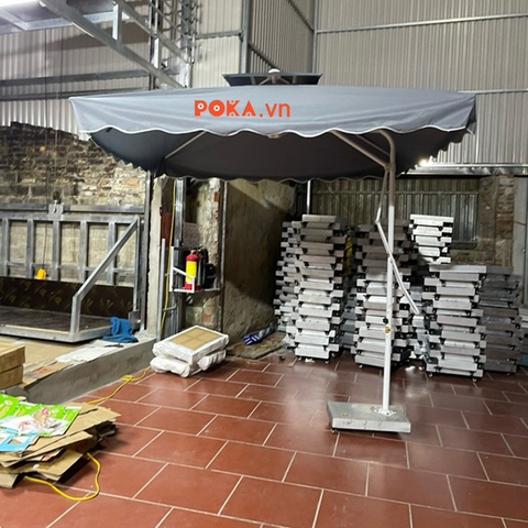 Ô dù lệch tâm vuông 2m5x2m5 màu ghi xám
