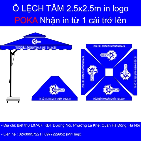 Báo giá dù lệch tâm in logo