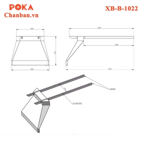 Chân bàn Giám Đốc ghép tủ XB-B-1022