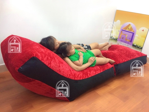 Ghế sofa hạt xốp gấp, dài lưng 200cm, rộng 80cm, cao lưng 90cm