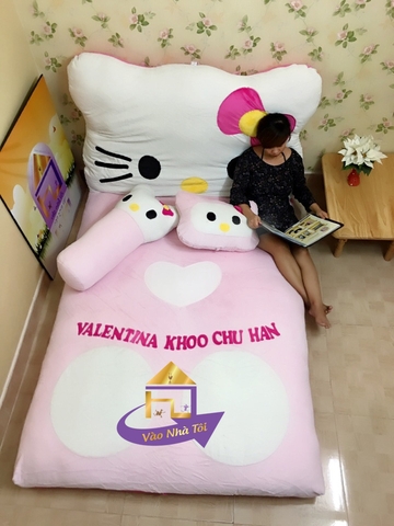 Nệm Bông Hình Thú Hello Kitty (có thành)